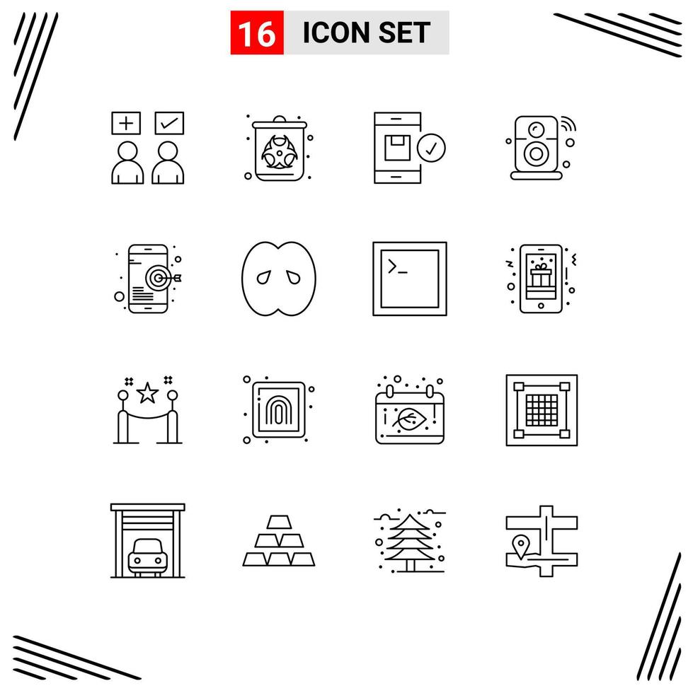 16 Outline concept for Websites Mobile and Apps iot internet waste speaker device Editable Vector Design Elements