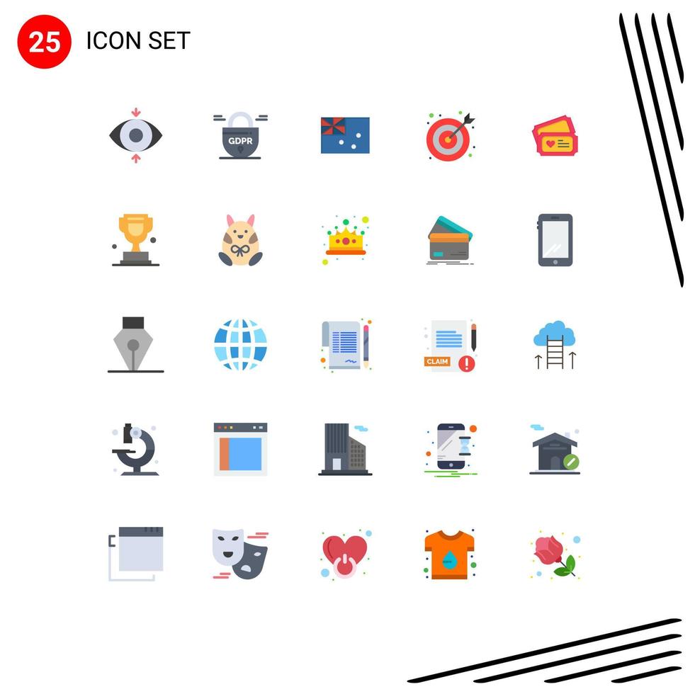 Set of 25 Modern UI Icons Symbols Signs for wedding love australia tecket center Editable Vector Design Elements