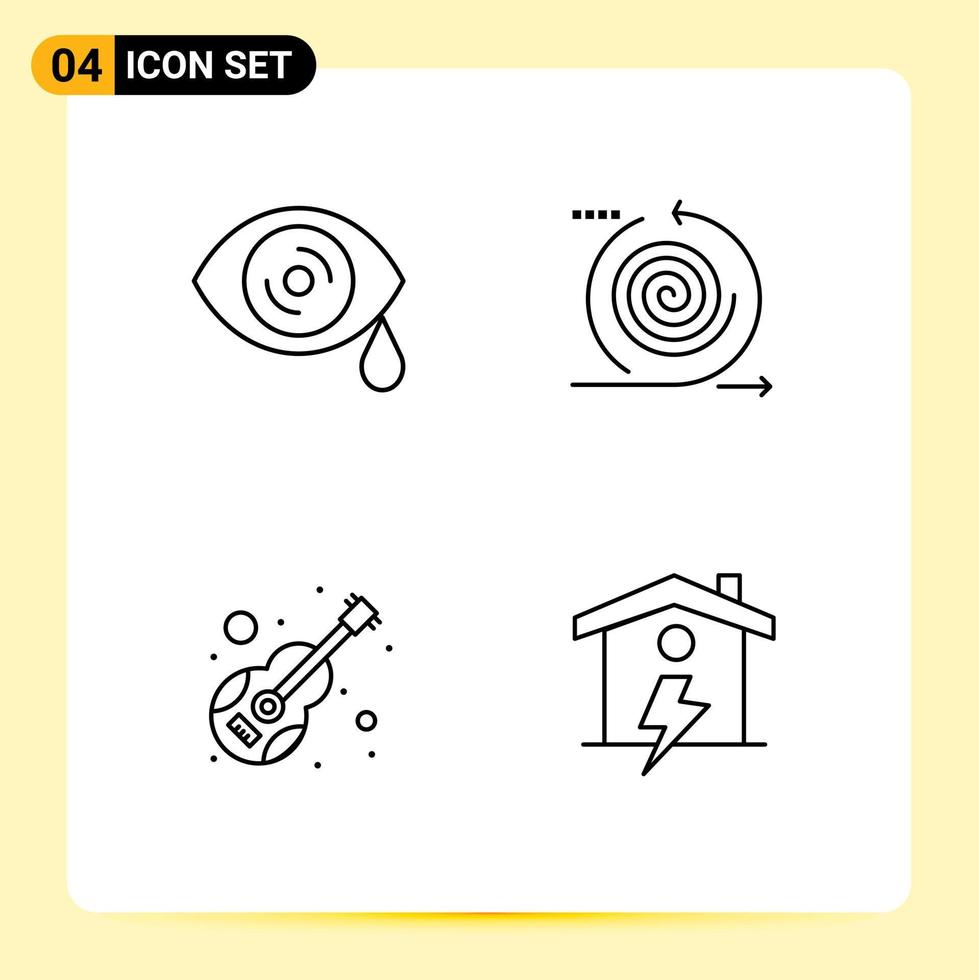 4 Line concept for Websites Mobile and Apps drops instrument business management musical Editable Vector Design Elements