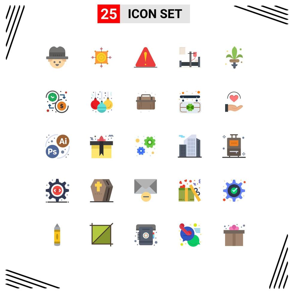 conjunto de 25 iconos modernos de la interfaz de usuario signos de símbolos para la medicina de alerta de hospital de espada elementos de diseño de vectores editables médicos