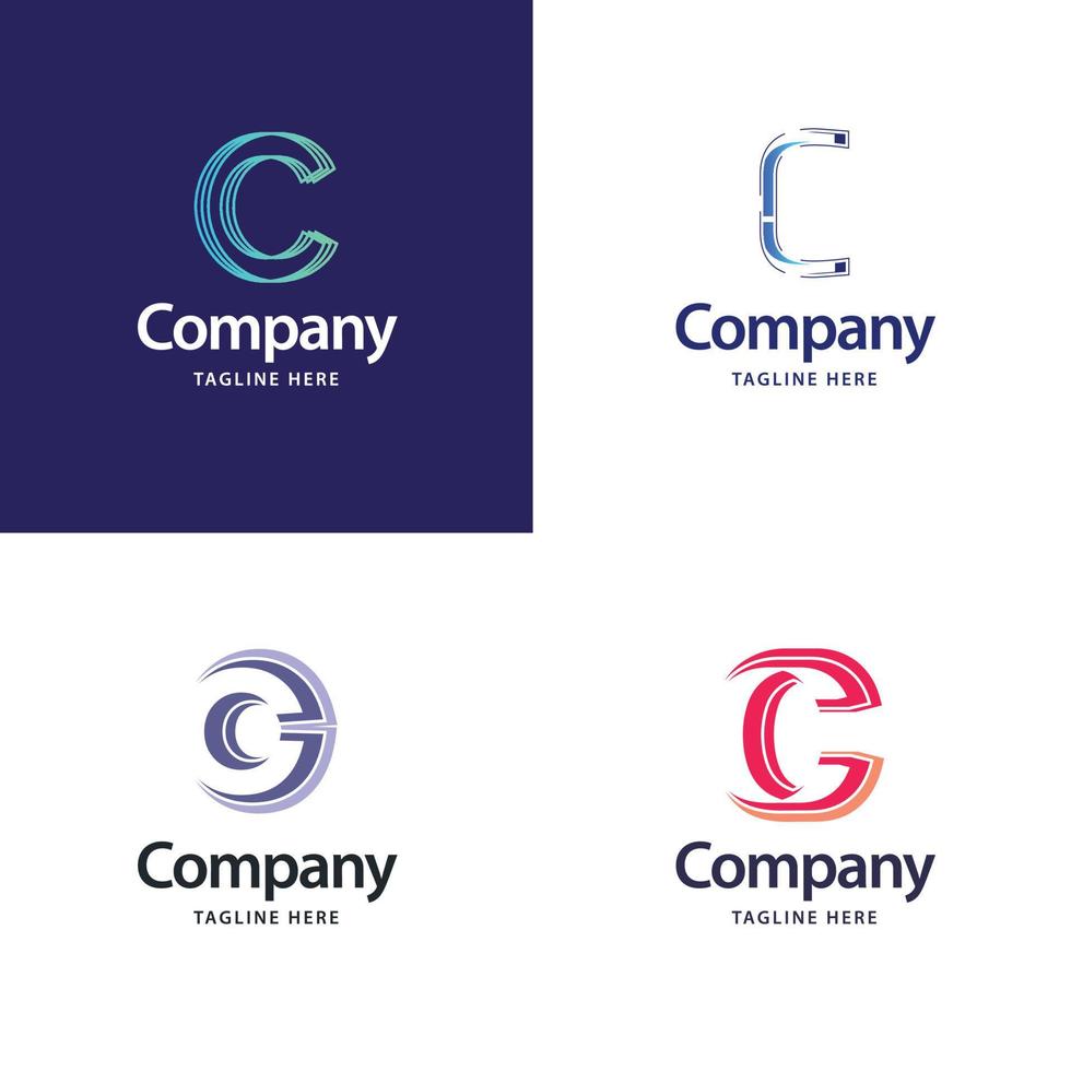 Letter C Big Logo Pack Design Creative Modern logos design for your business vector