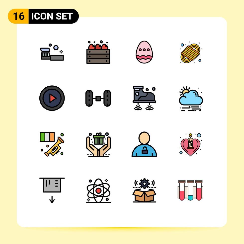 Set of 16 Modern UI Icons Symbols Signs for abstract para cord farming knot egg Editable Creative Vector Design Elements