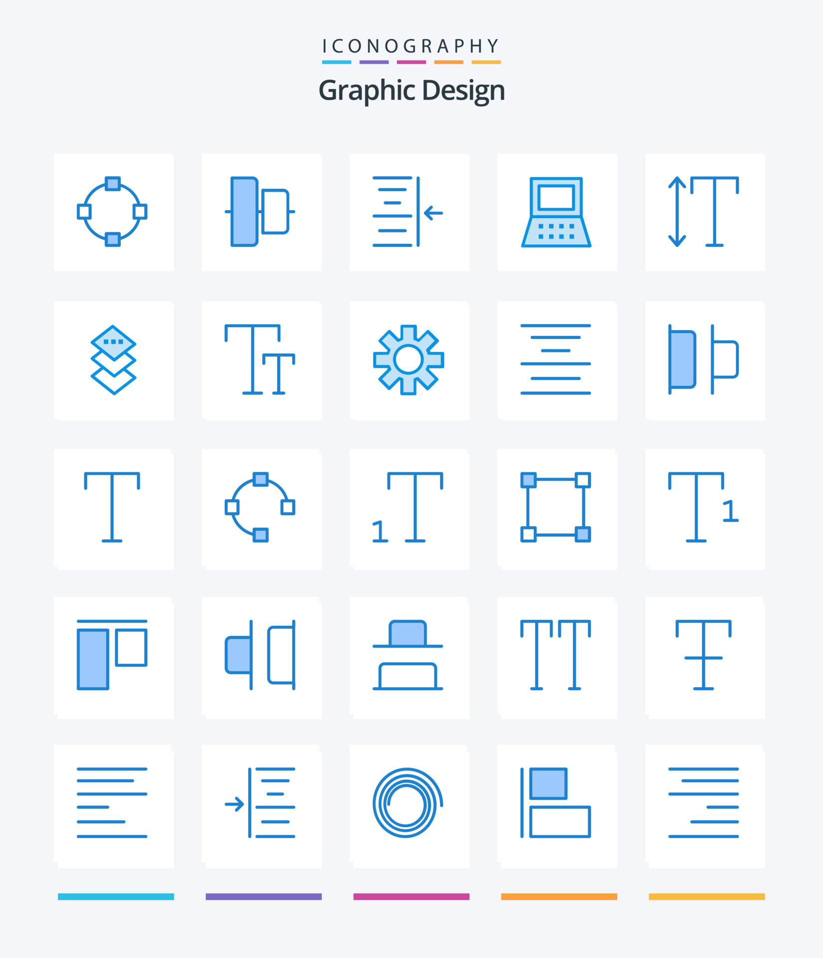 Creative Design 25 Blue icon pack Such As square. design. text