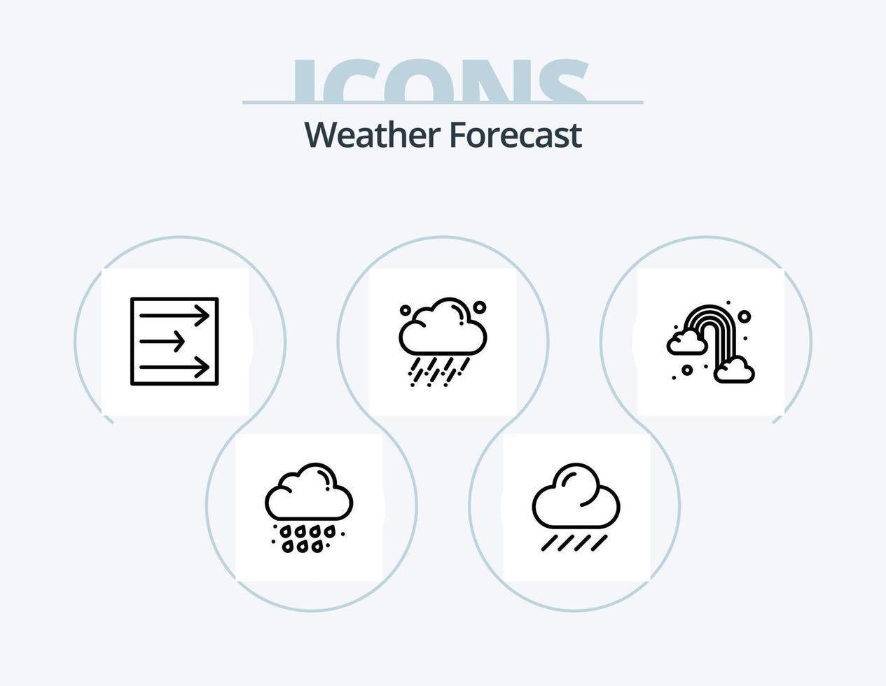 Weather Line Icon Pack 5 Icon Design. arrow. moon. weather. fog. moon vector