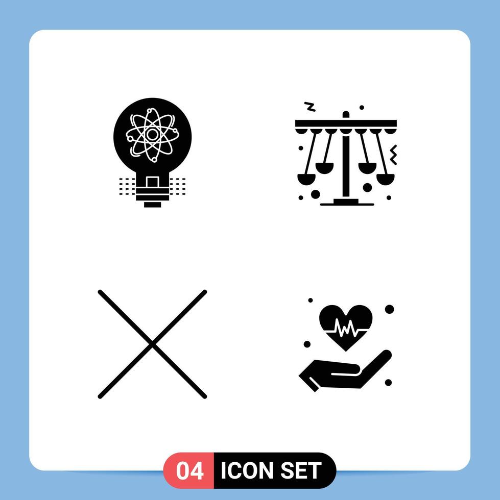 User Interface Pack of Basic Solid Glyphs of idea entertainment solution swing delete Editable Vector Design Elements