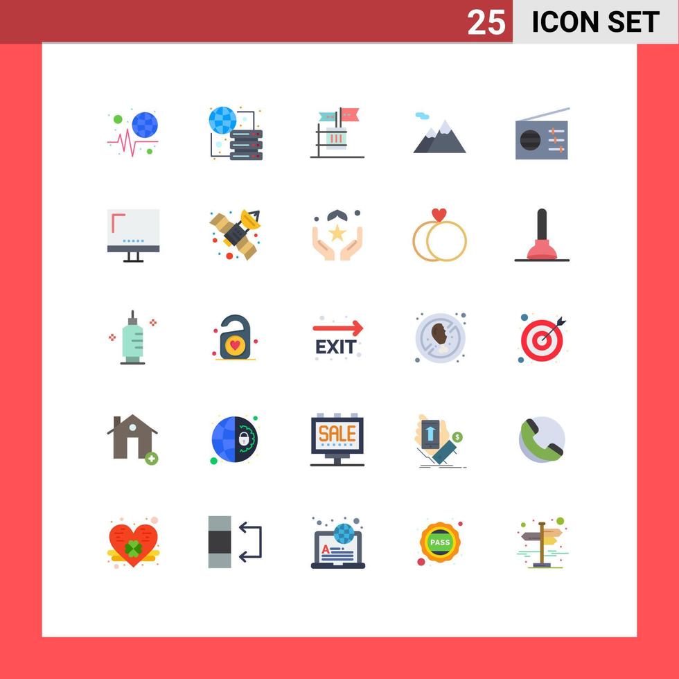 25 Universal Flat Colors Set for Web and Mobile Applications radio mountains ballot mountain junk Editable Vector Design Elements