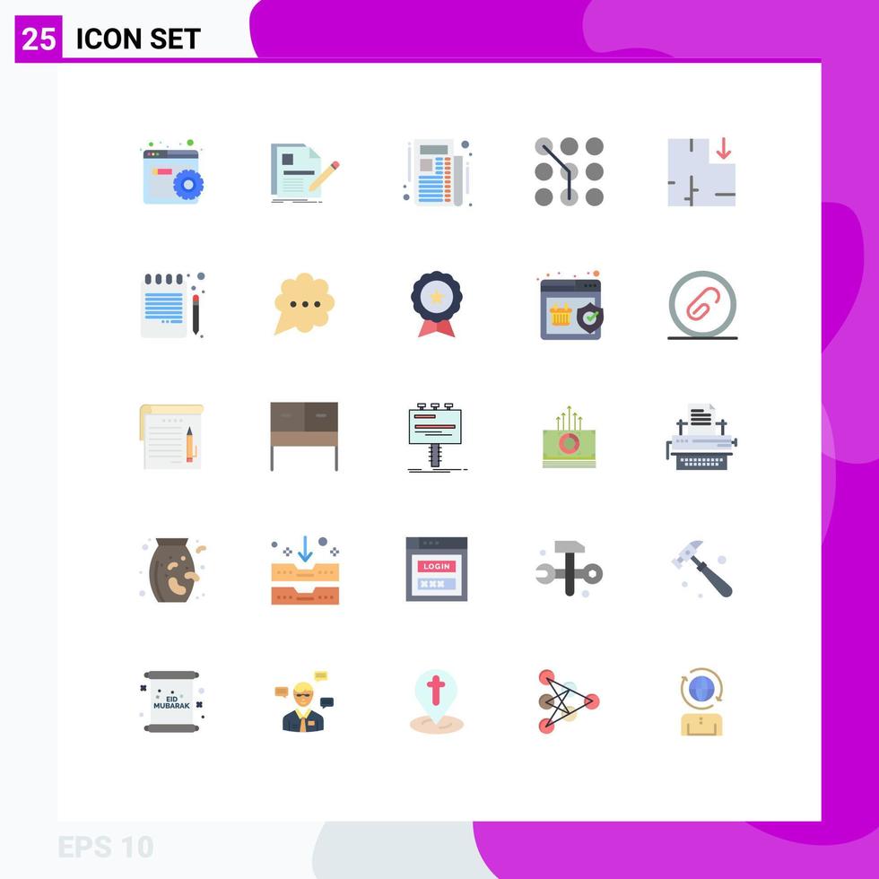 conjunto de 25 iconos modernos de la interfaz de usuario signos de símbolos para la contraseña del apartamento reanudar el acceso a la clave de paso elementos de diseño vectorial editables vector