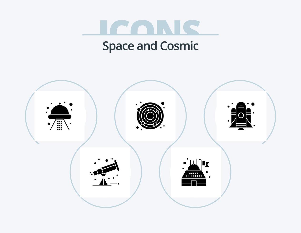Space Glyph Icon Pack 5 Icon Design. . startup. space. spaceship. nadir vector