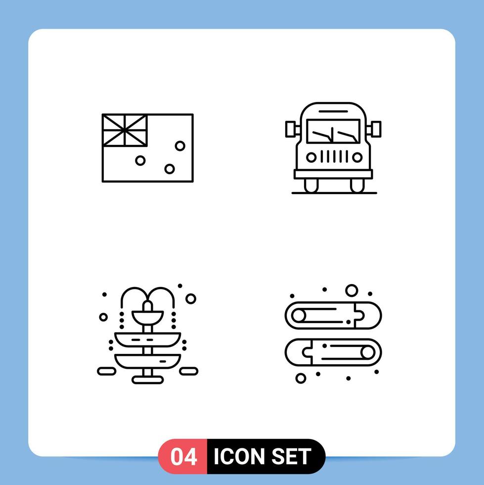 User Interface Pack of 4 Basic Filledline Flat Colors of aussie water flag vehicle baby Editable Vector Design Elements