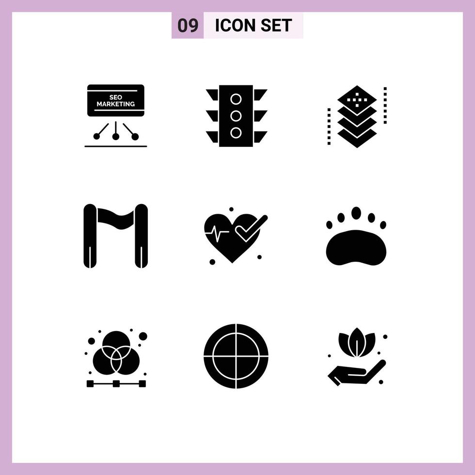 9 Creative Icons Modern Signs and Symbols of start finish navigation programing development Editable Vector Design Elements