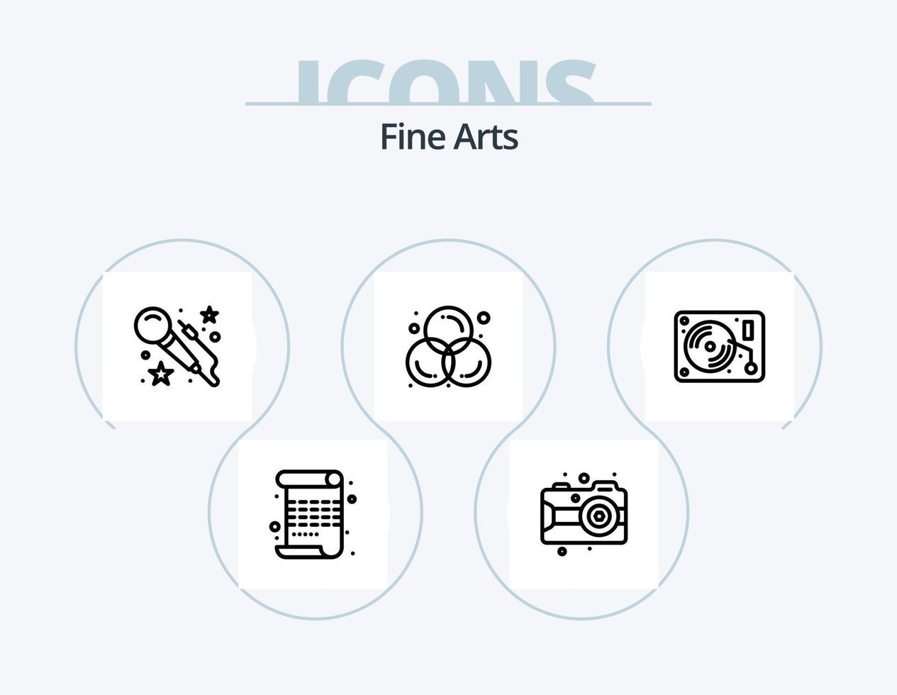 Fine Arts Line Icon Pack 5 Icon Design. art. arts. write. art. paint vector