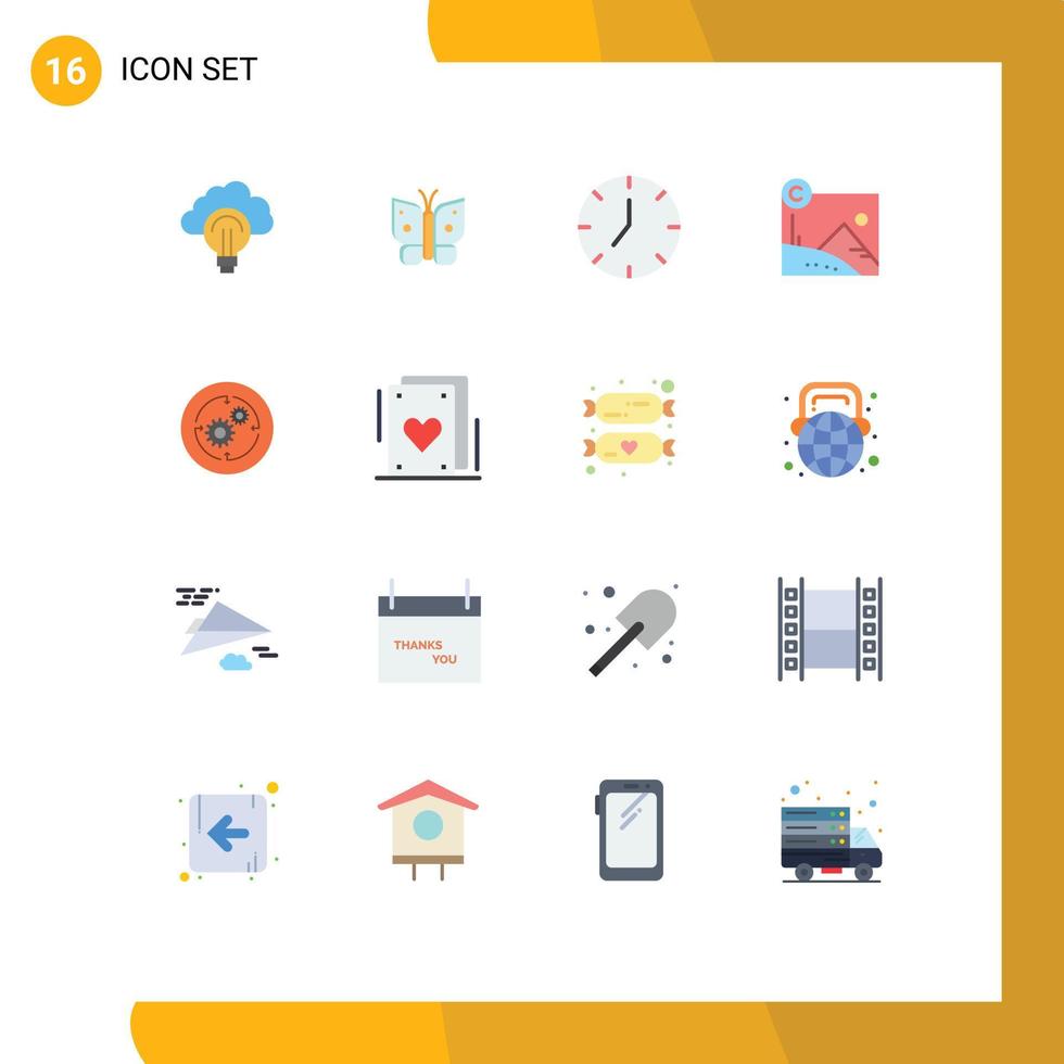 Universal Icon Symbols Group of 16 Modern Flat Colors of solution copyright wings business multimedia Editable Pack of Creative Vector Design Elements