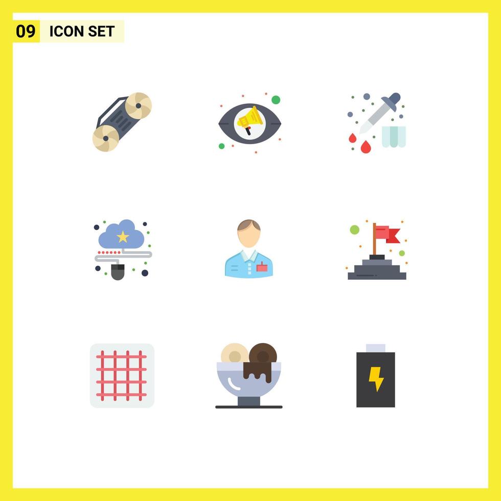Set of 9 Modern UI Icons Symbols Signs for hotel bellhop drop bellboy mouse Editable Vector Design Elements