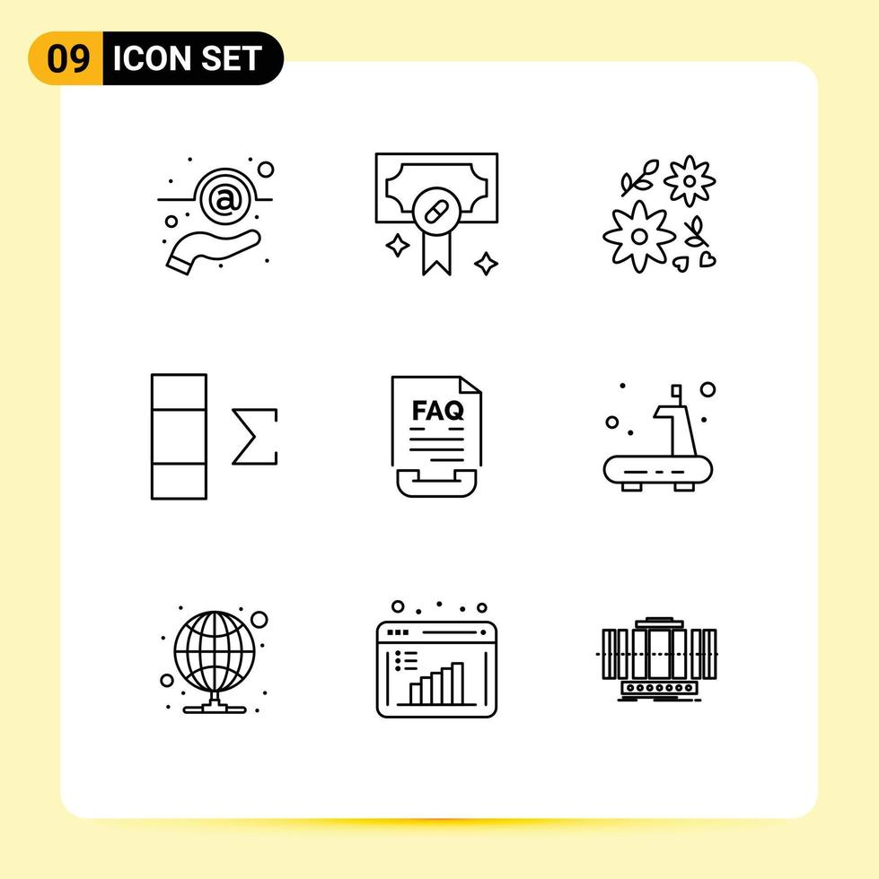 9 Outline concept for Websites Mobile and Apps help contact bouquet communication data Editable Vector Design Elements