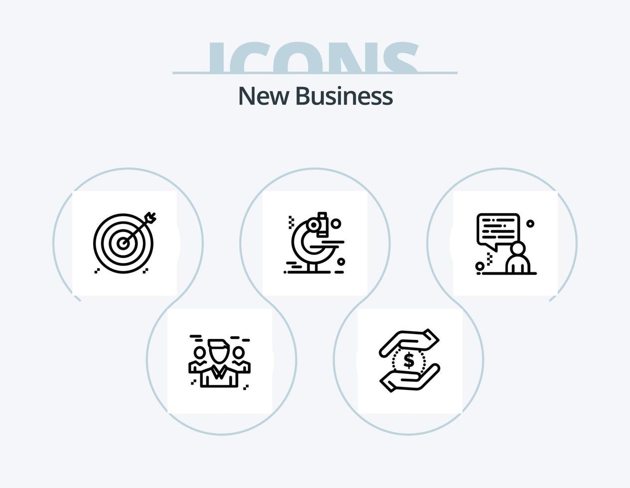 New Business Line Icon Pack 5 Icon Design. business. business. business. banking. protection vector