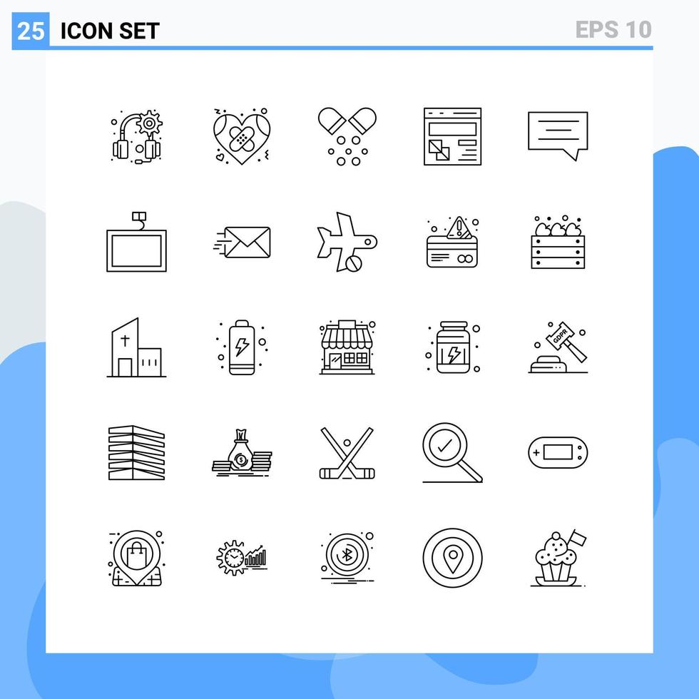 25 Line concept for Websites Mobile and Apps bubble page health development browser Editable Vector Design Elements