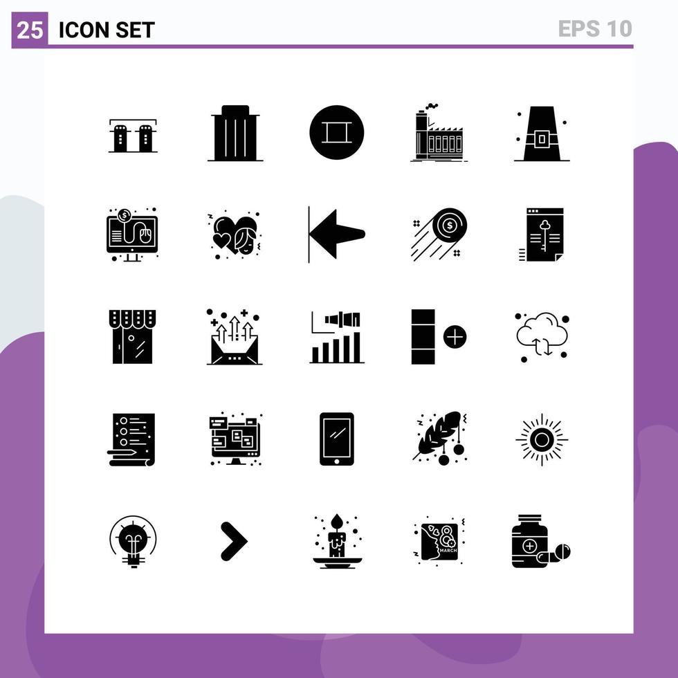 Stock Vector Icon Pack of 25 Line Signs and Symbols for autumn manufacturing trash industry factory Editable Vector Design Elements