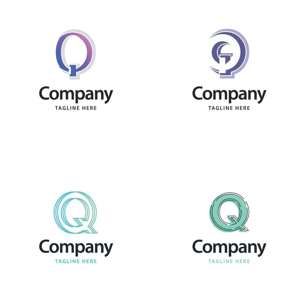 Letter Q Big Logo Pack Design Creative Modern logos design for your business vector