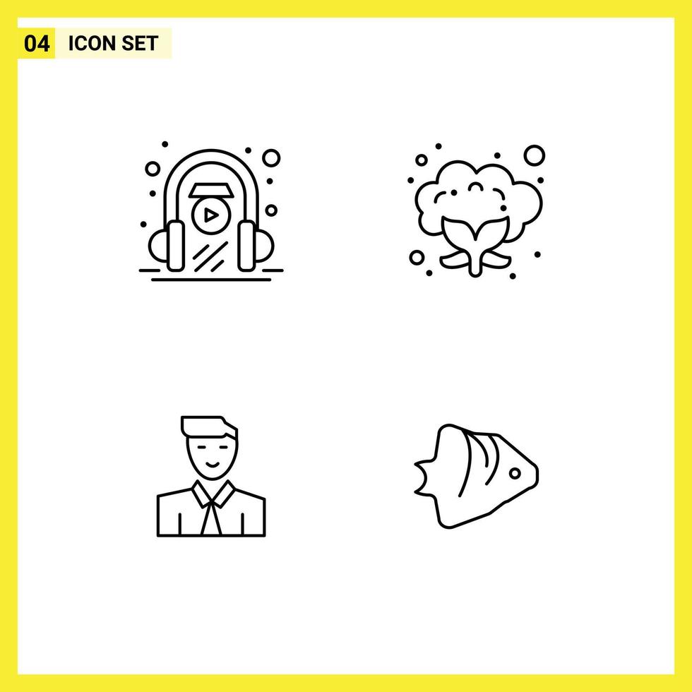 4 Creative Icons Modern Signs and Symbols of e learning student play vegetable avatar Editable Vector Design Elements
