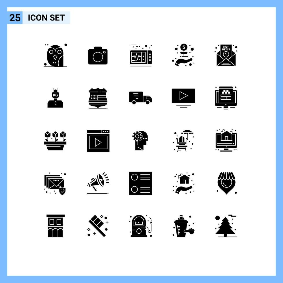 25 Creative Icons Modern Signs and Symbols of hot growth picture startup business Editable Vector Design Elements