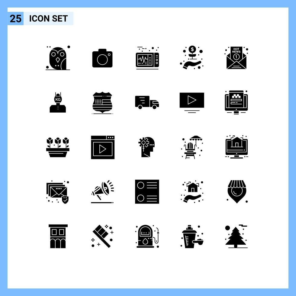 25 iconos creativos signos y símbolos modernos de elementos de diseño vectorial editables de negocios de inicio de imagen de crecimiento caliente vector