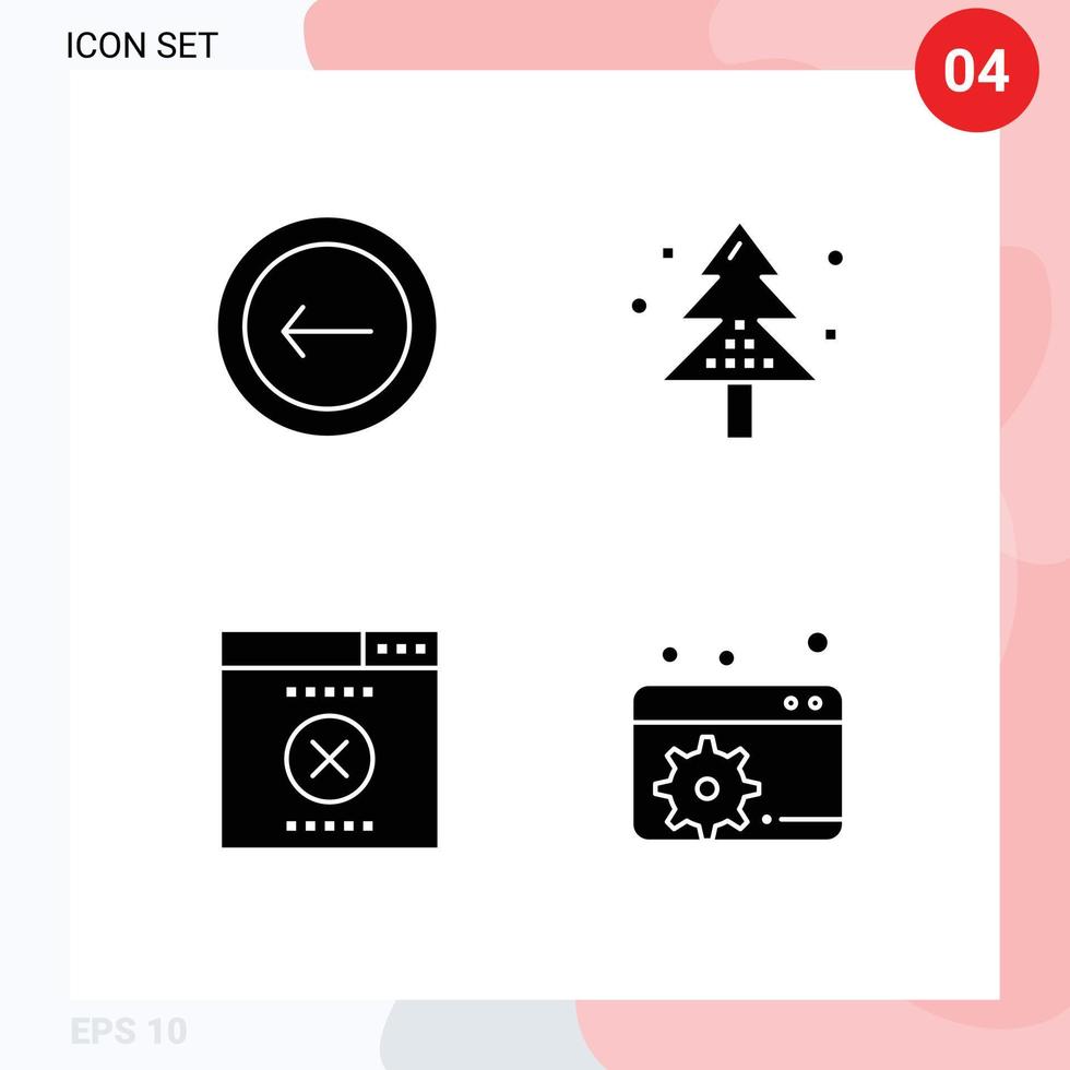Thematic Vector Solid Glyphs and Editable Symbols of application error interface event wrong Editable Vector Design Elements