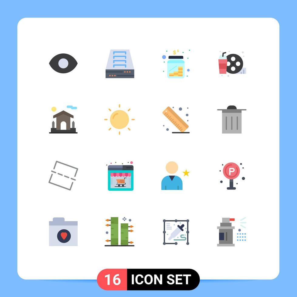 Modern Set of 16 Flat Colors and symbols such as real home jar hobby drink Editable Pack of Creative Vector Design Elements