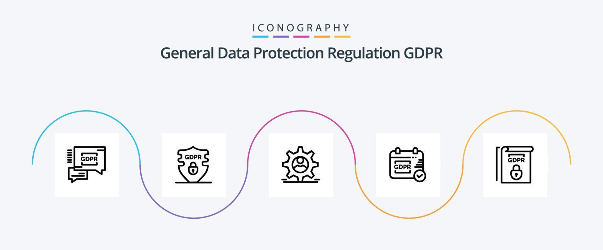 Gdpr Line 5 Icon Pack Including calendar. gdpr . security. security vector