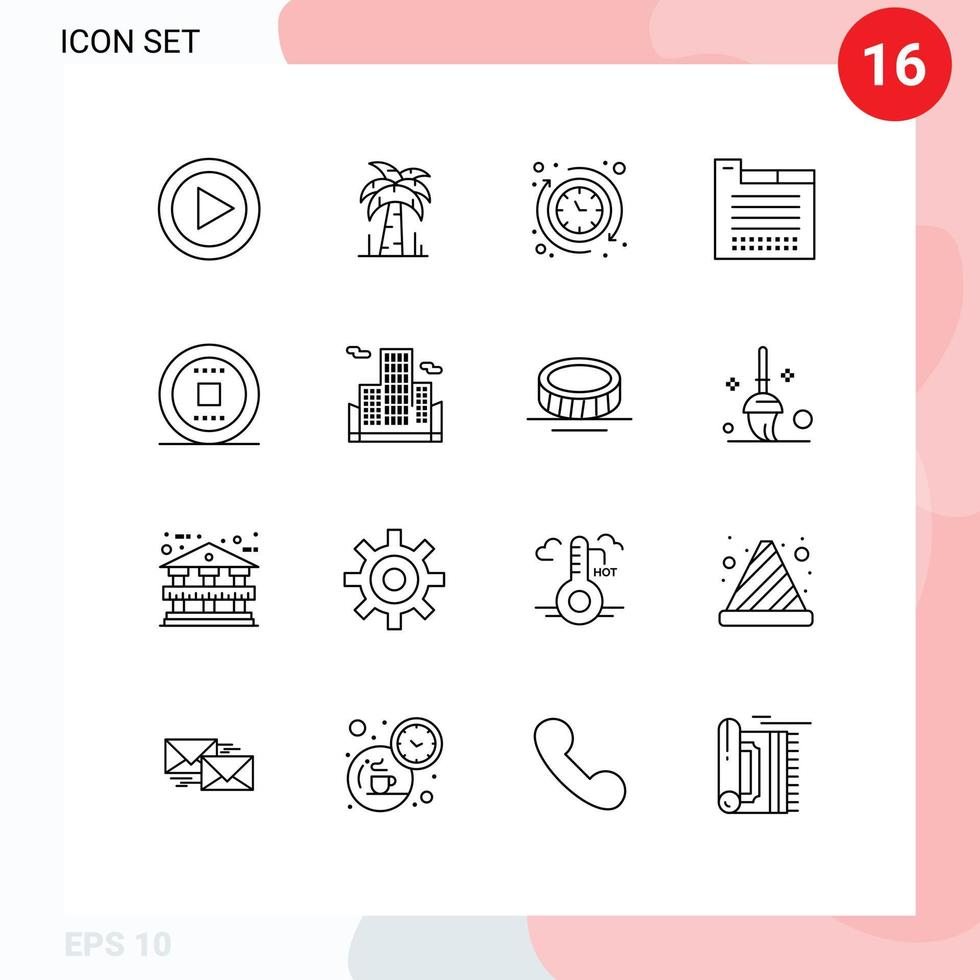 16 Outline concept for Websites Mobile and Apps media web design around theme tab Editable Vector Design Elements