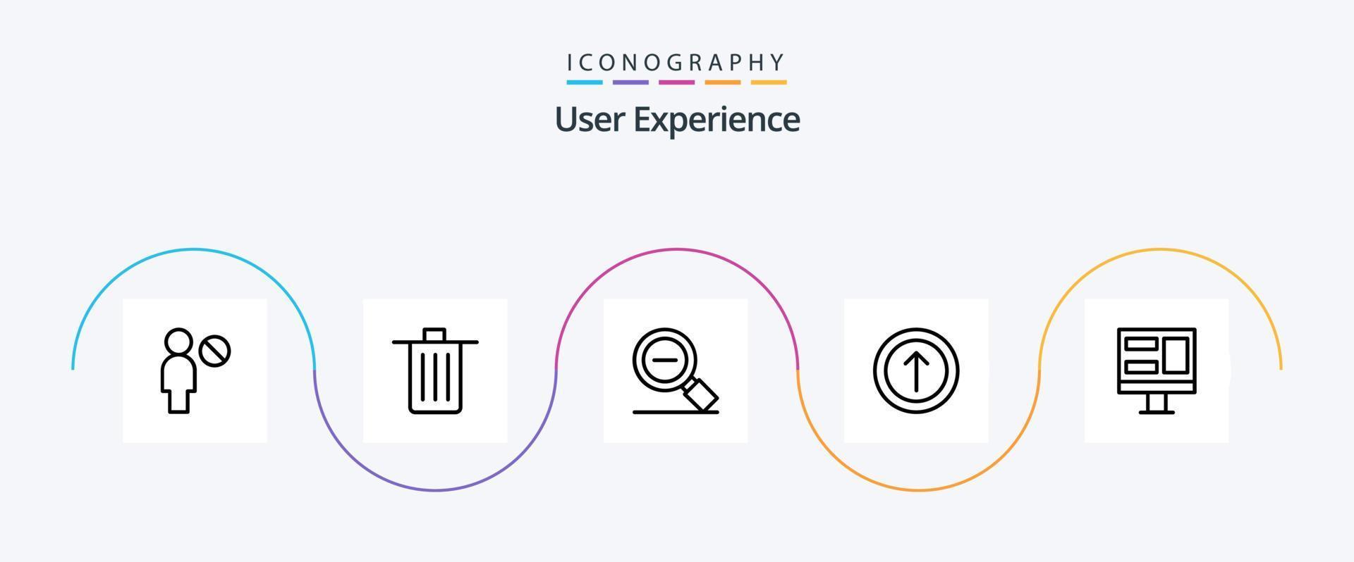 User Experience Line 5 Icon Pack Including . search less . delete . magnifying glass . less vector