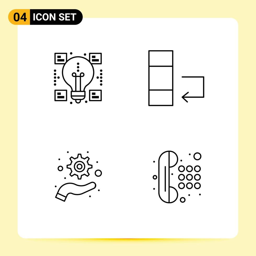 4 Universal Filledline Flat Colors Set for Web and Mobile Applications creative support sharing swap phone Editable Vector Design Elements
