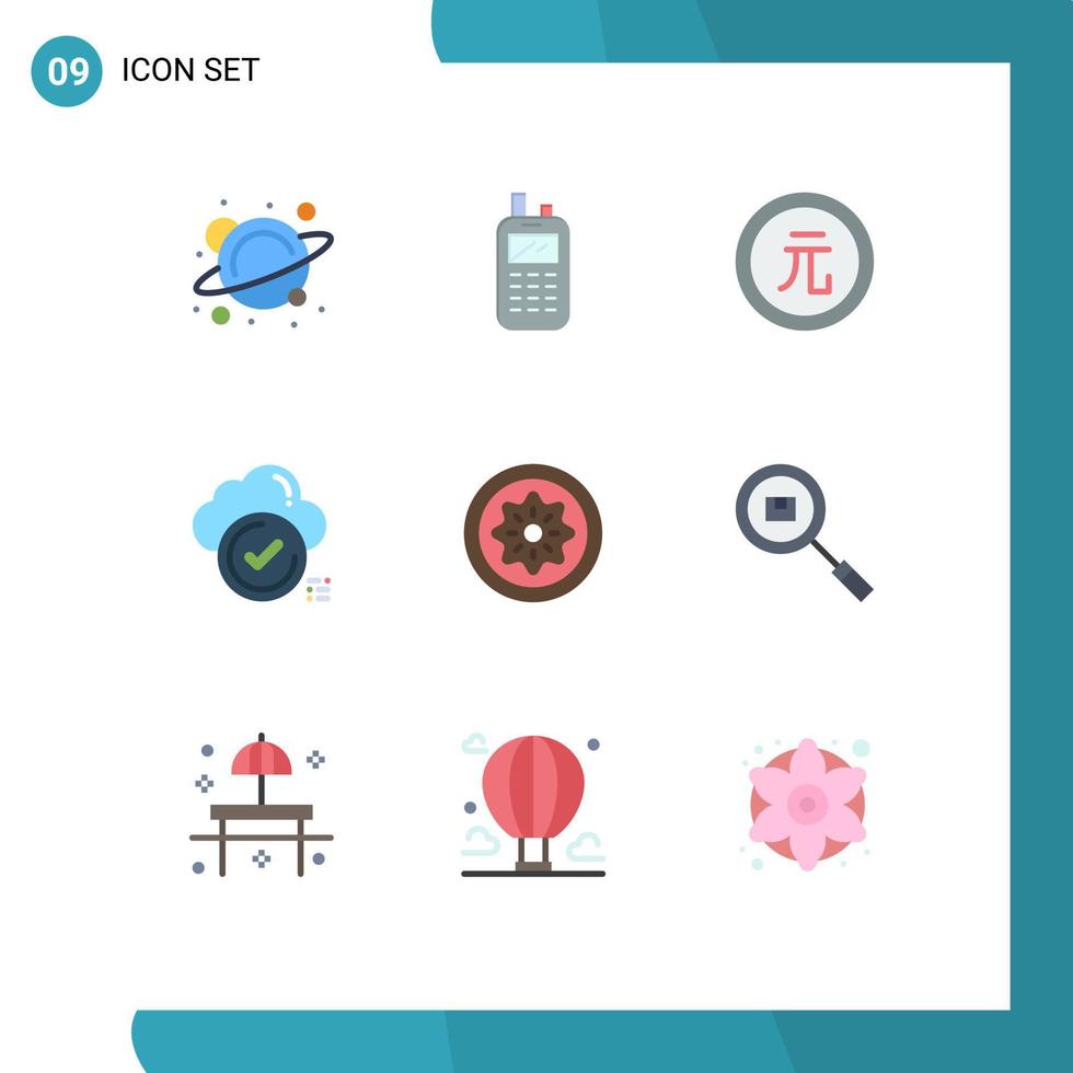 9 Universal Flat Color Signs Symbols of checklist check business tick value Editable Vector Design Elements