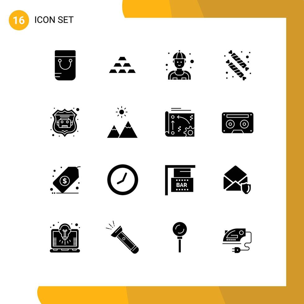 Stock Vector Icon Pack of 16 Line Signs and Symbols for food candy reserve candies plumber Editable Vector Design Elements