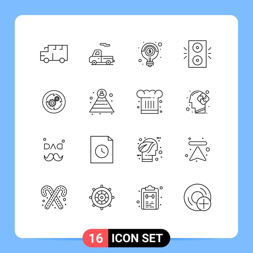 Pack of 16 creative Outlines of business xmas light winter decoration Editable Vector Design Elements