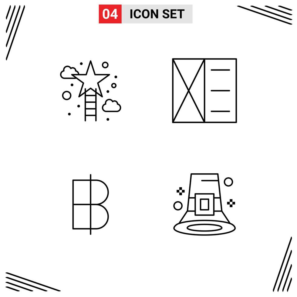 4 Creative Icons Modern Signs and Symbols of climbing baht success fashion thai Editable Vector Design Elements