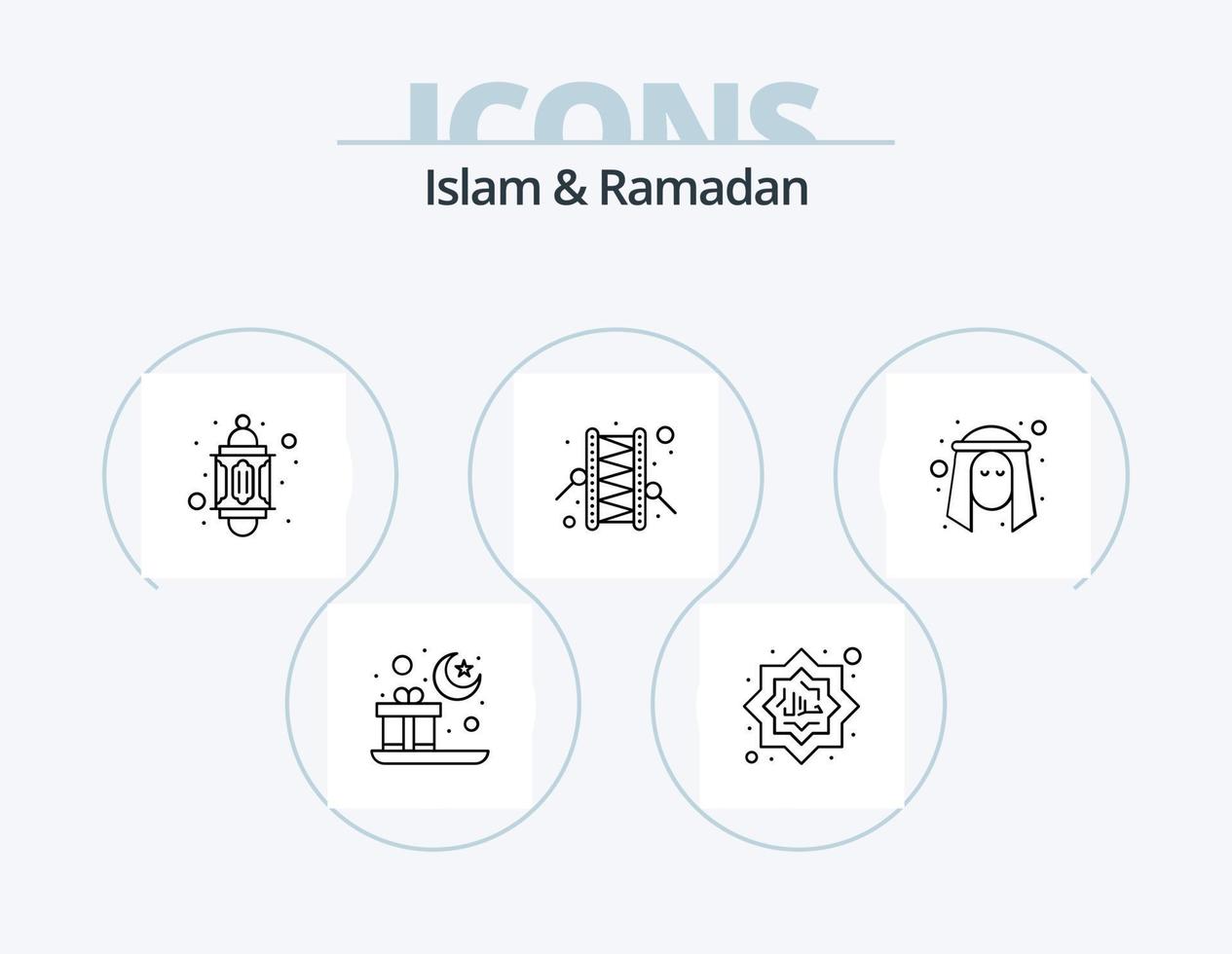 Islam And Ramadan Line Icon Pack 5 Icon Design. light. teapot. islam. tea. kettle vector