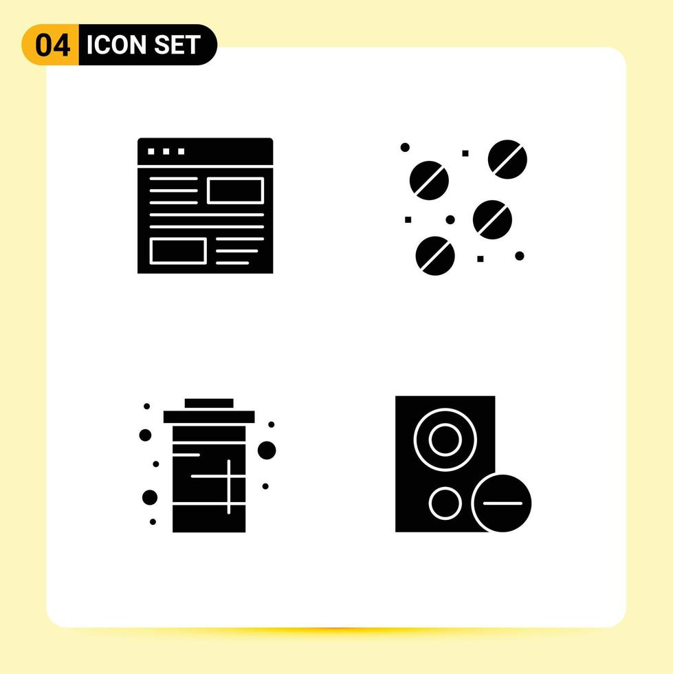 Creative Icons Modern Signs and Symbols of application diet layout pills soda Editable Vector Design Elements