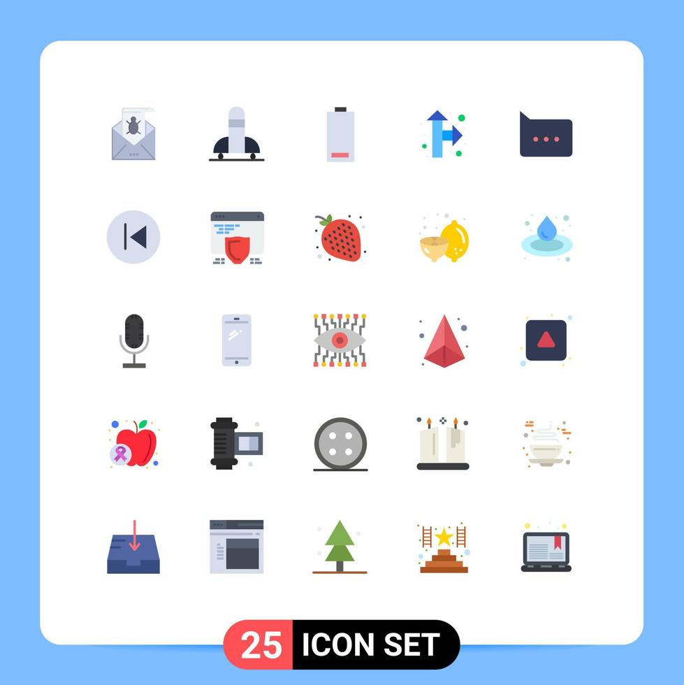 conjunto de 25 iconos modernos de ui símbolos signos para dirección energía cohete electricidad batería elementos de diseño vectorial editables vector