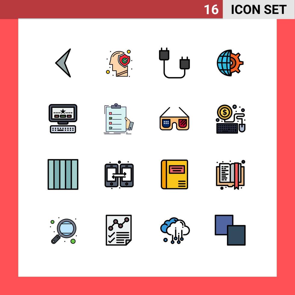 16 Creative Icons Modern Signs and Symbols of computer setting computers globe hardware Editable Creative Vector Design Elements