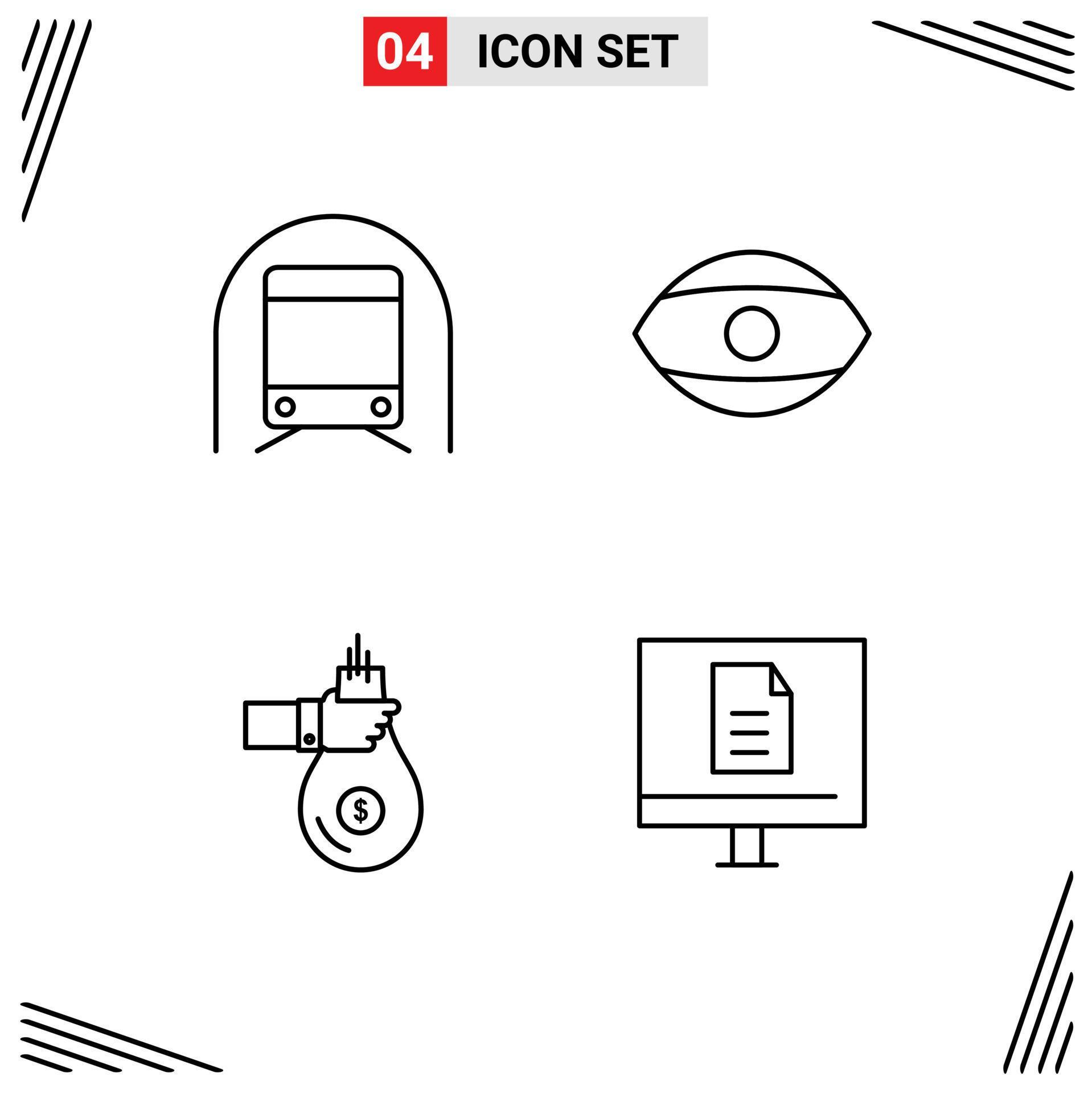 4 Line concept for Websites Mobile and Apps metro bag transportation