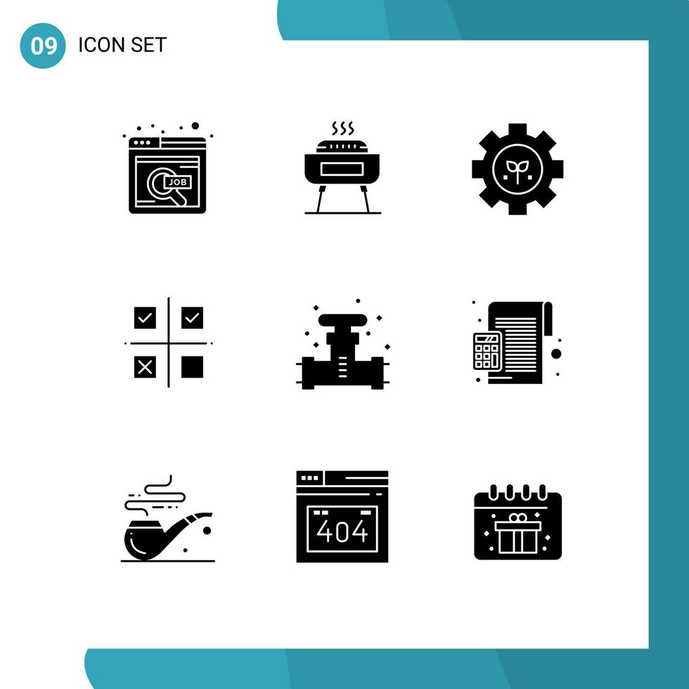 paquete de iconos de vectores de stock de 9 signos y símbolos de línea para prioridades de entornos de productos mecánicos elementos de diseño de vectores editables de negocios