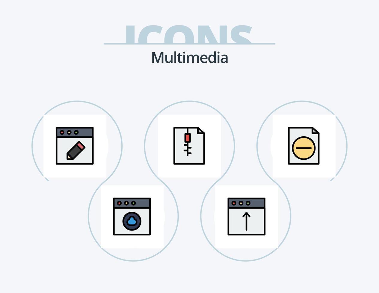paquete de iconos llenos de línea multimedia 5 diseño de iconos. . preferencias Mac. Mac. múltiple vector