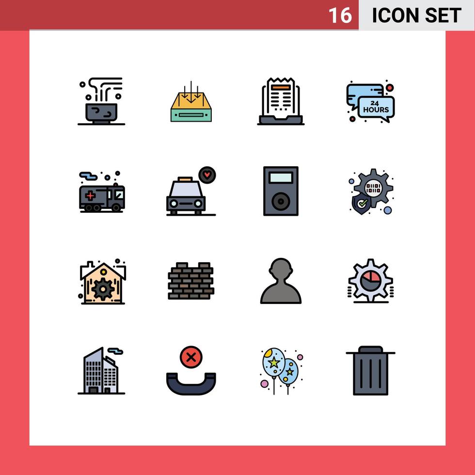 16 Creative Icons Modern Signs and Symbols of time newspaper container newsletter laptop Editable Creative Vector Design Elements