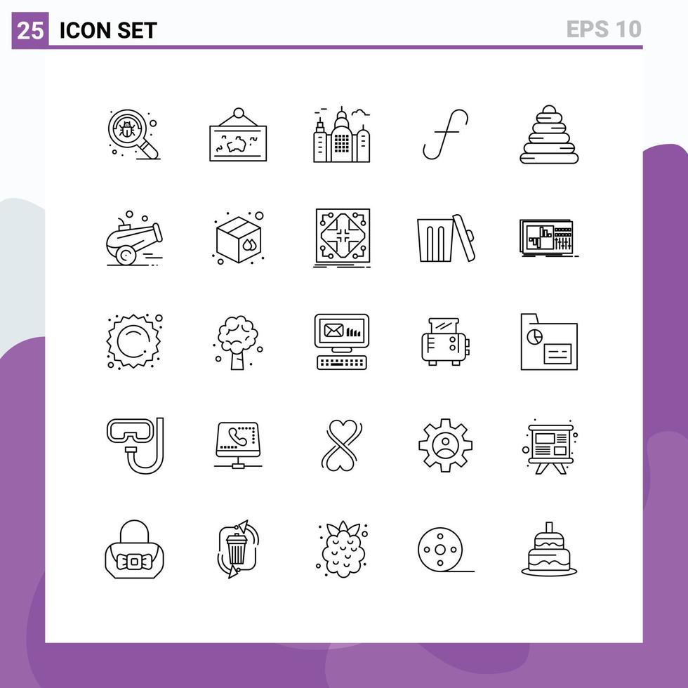 25 Creative Icons Modern Signs and Symbols of pyramid currency picture bank guilder Editable Vector Design Elements