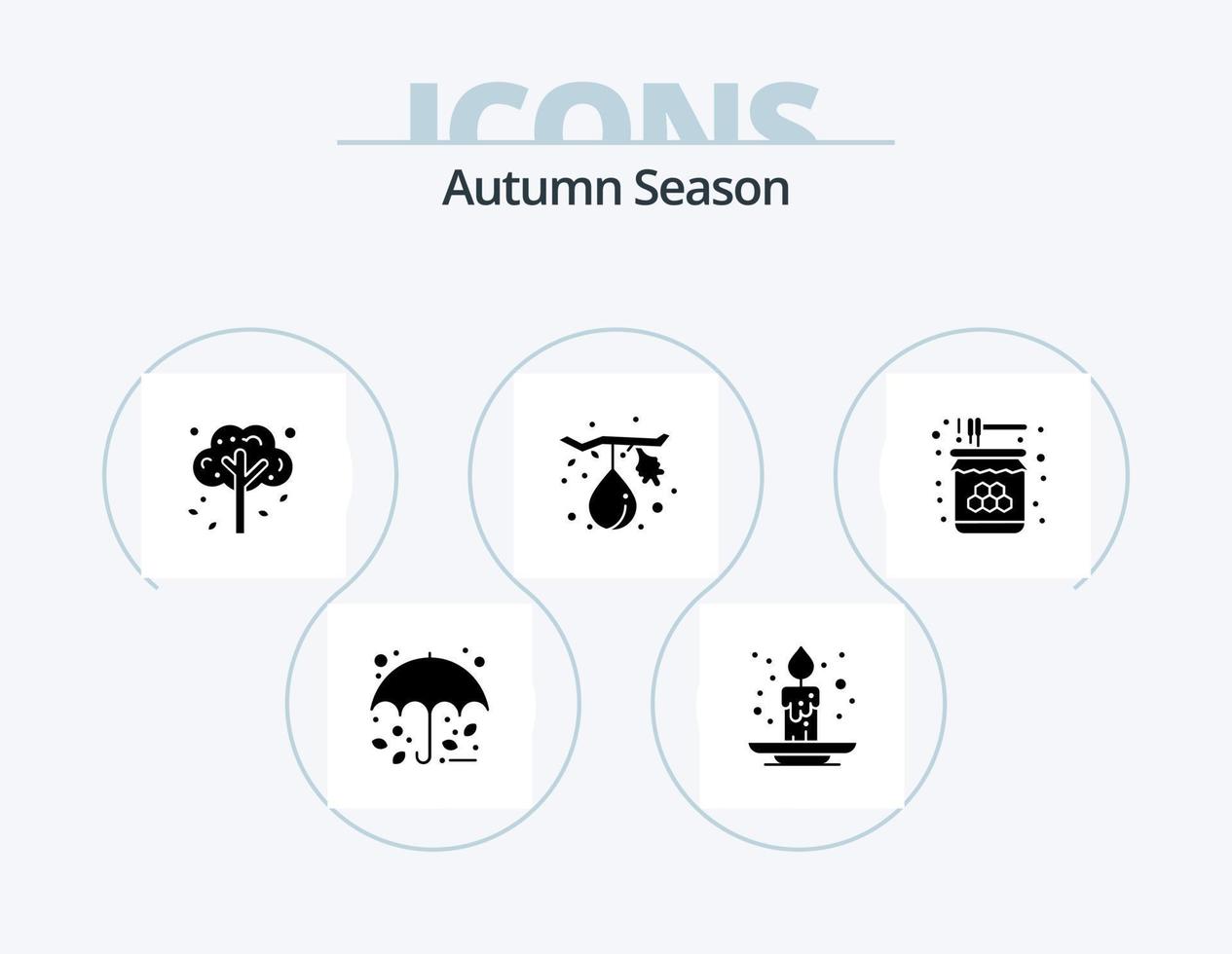 Autumn Glyph Icon Pack 5 Icon Design. food. healthy. autumn. fruit. fig vector