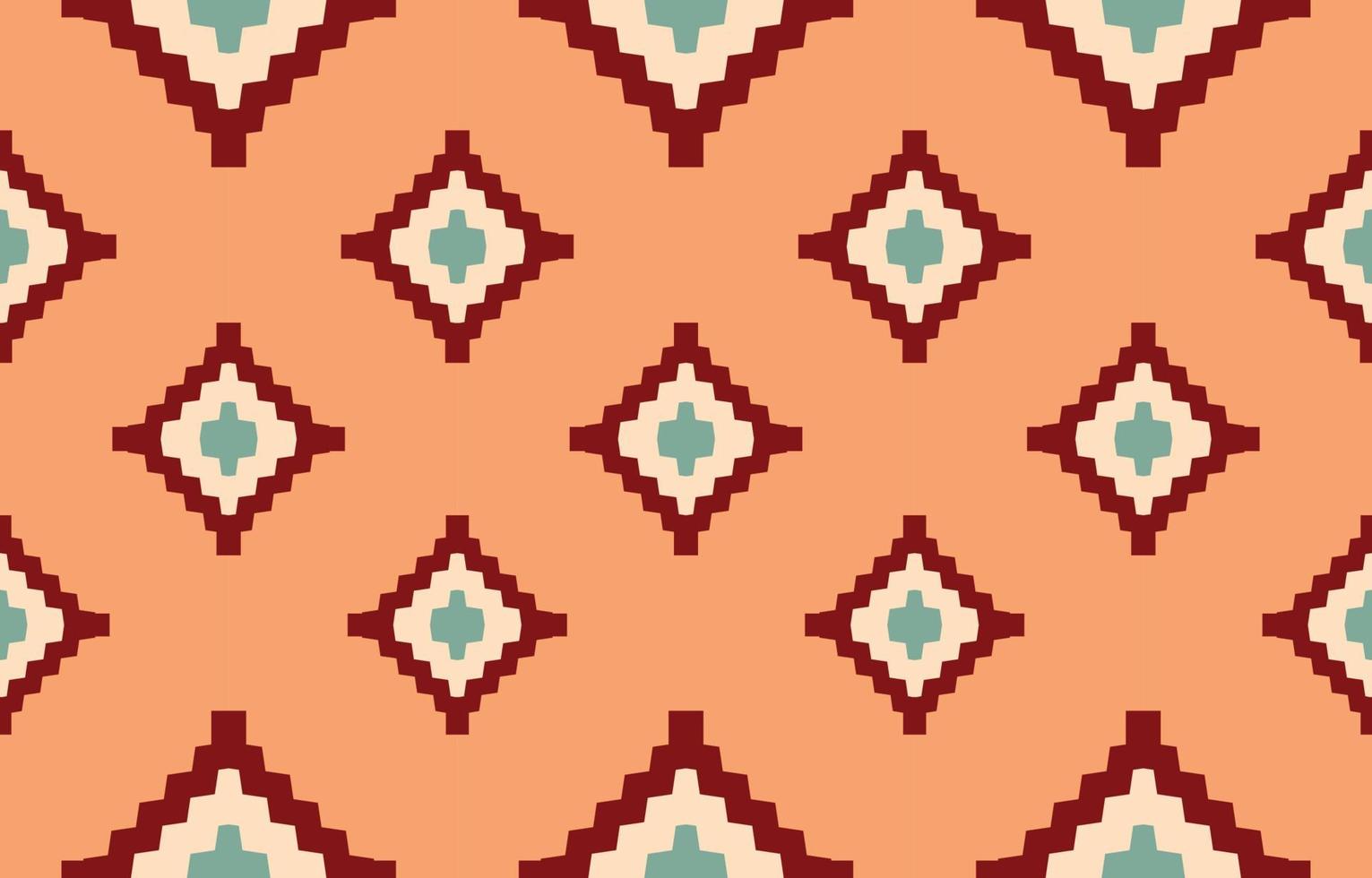 patrón sin costuras de tela nativa americana navajo, fondo tradicional étnico tribal geométrico, elementos de diseño, diseño para alfombra, papel pintado, ropa, alfombra, interior, ilustración vectorial bordada. vector