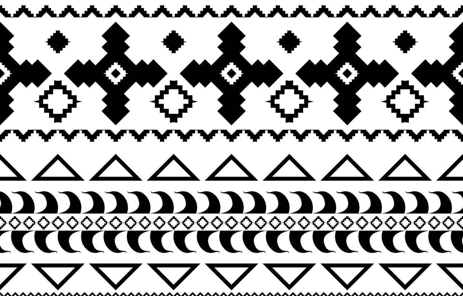 patrón geométrico étnico abstracto blanco y negro tribal africano. diseño para fondo o papel tapiz.ilustración vectorial para imprimir patrones de tela, alfombras, camisas, disfraces, turbantes, sombreros, cortinas. vector