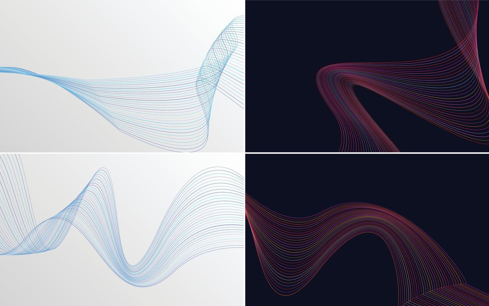 Collection of geometric minimal lines pattern set vector