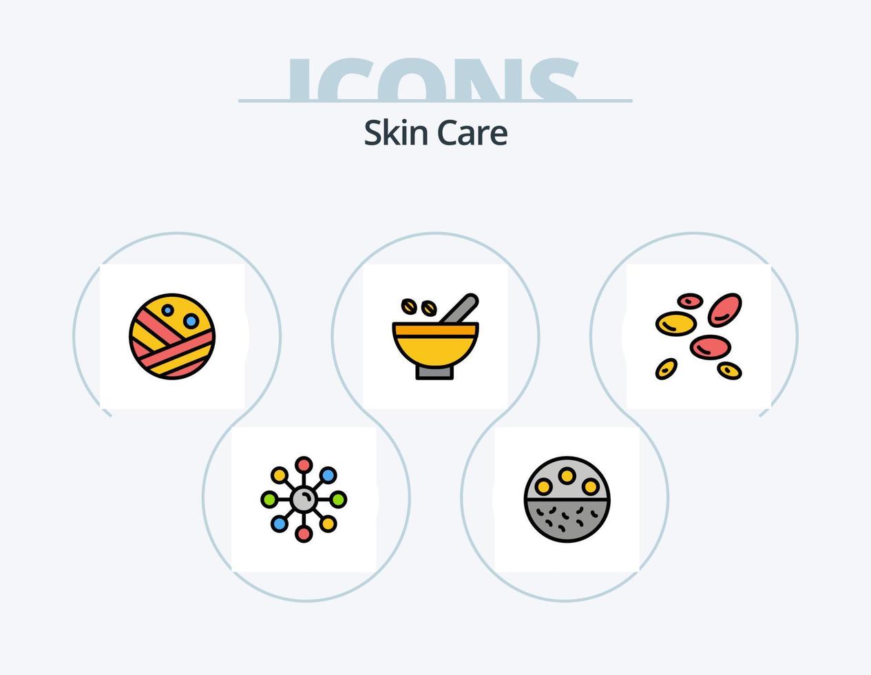 Skin Line Filled Icon Pack 5 Icon Design. cholesterol. scalp disease. heart. scalp dandruff. dandruff vector