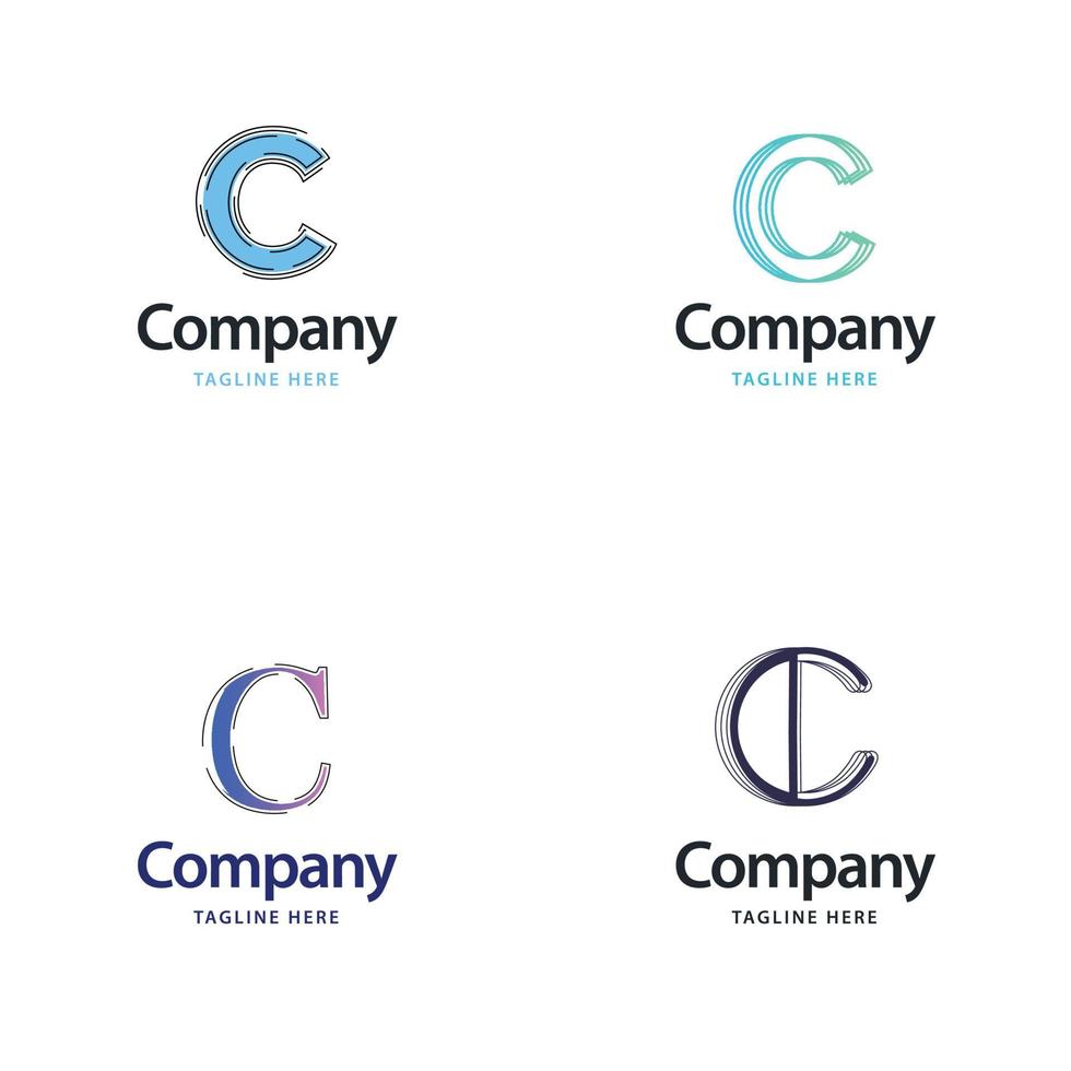 Letter C Big Logo Pack Design Creative Modern logos design for your business vector